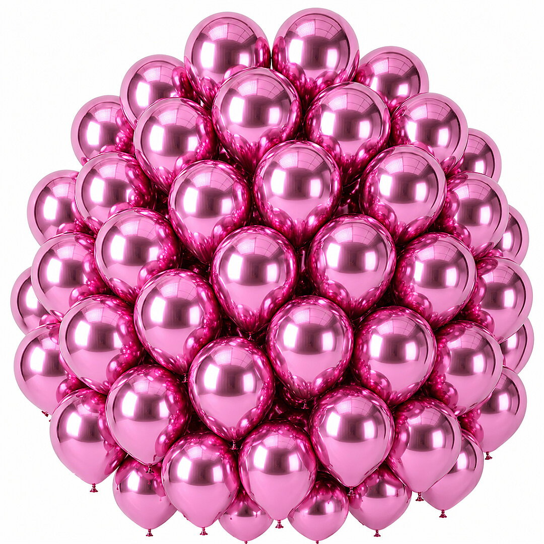 Pembe Renk Lateks krom Balon (30 cm) - 50 Adet - Beysüs