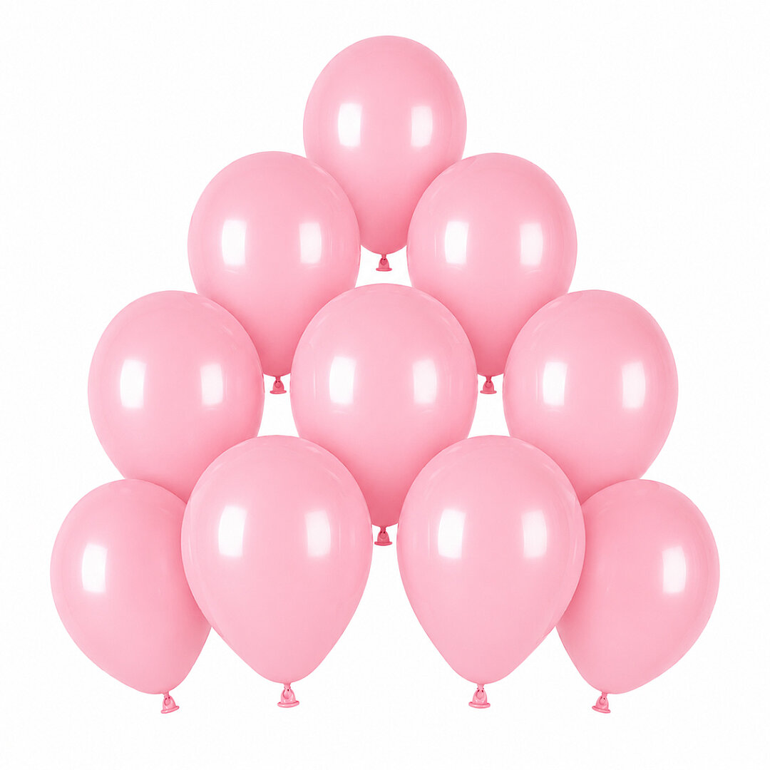 Pembe Renk Lateks makaron Balon (15 cm) - 10 Adet - Beysüs