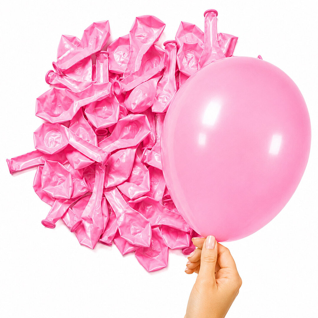 Pembe Renk Lateks Pastel Balon (13 cm) - 10 Adet - 2