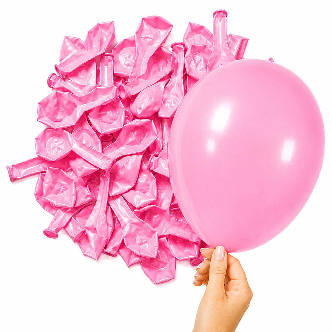 Pembe Renk Lateks Pastel Balon (13 cm) - 10 Adet - 2