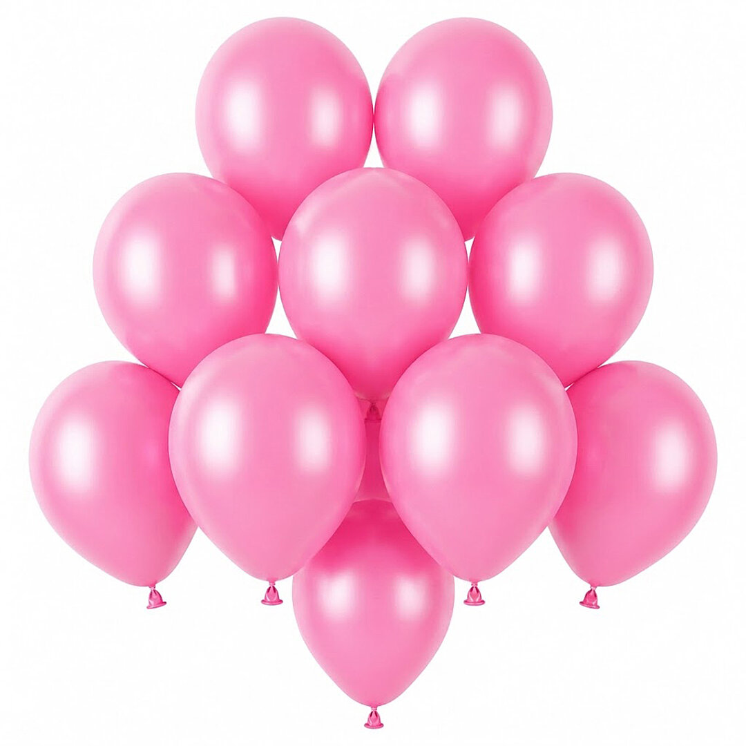 Pembe Renk Lateks Pastel Balon (13 cm) - 10 Adet - 1