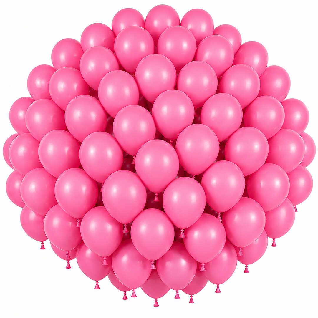 Pembe Renk Lateks Pastel Balon (30 cm) - 100 Adet - 1