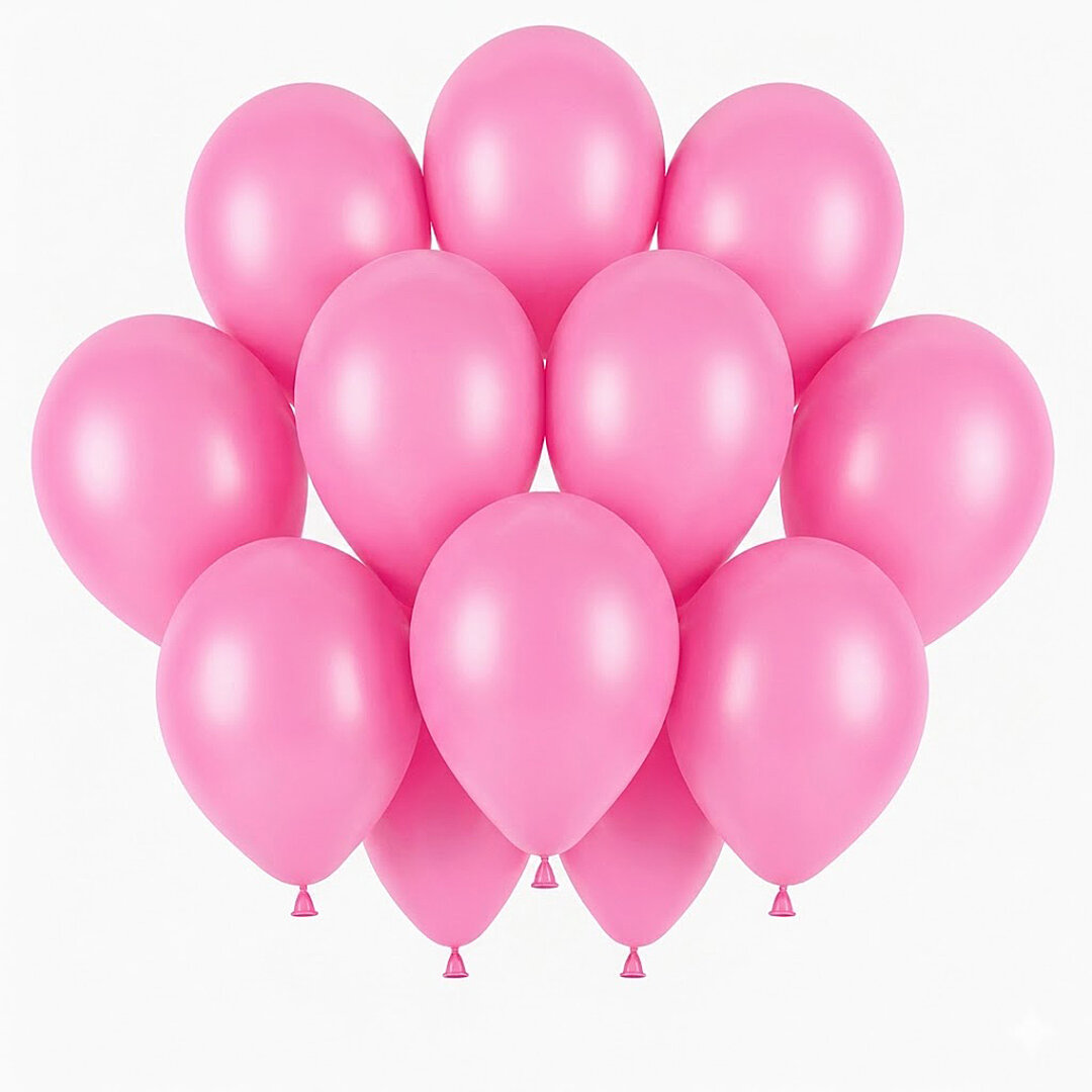 Pembe Renk Lateks Pastel Balon (30 cm) - 12 Adet - 1