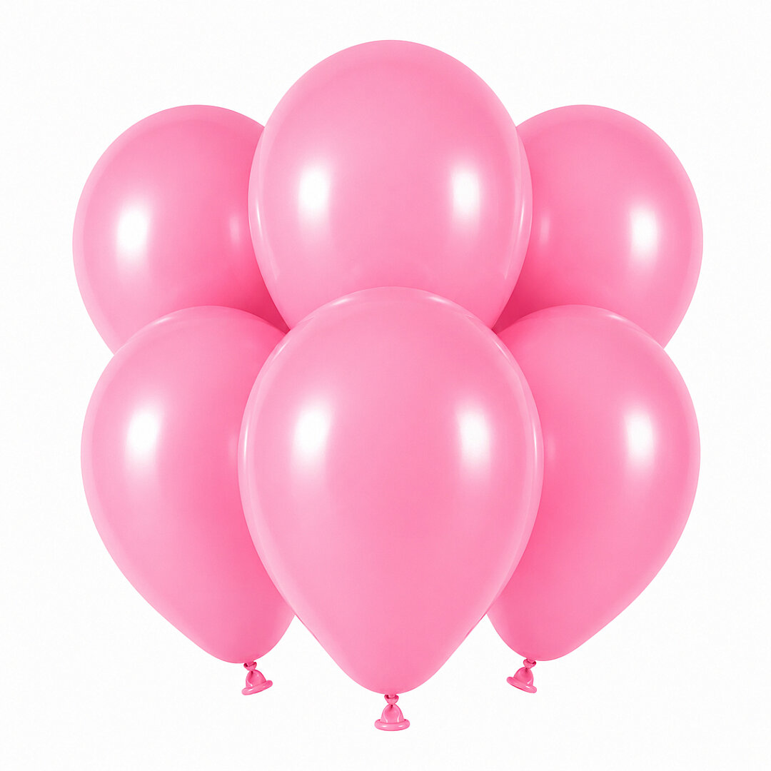 Pembe Renk Lateks Pastel Balon (30 cm) - 6 Adet - 1