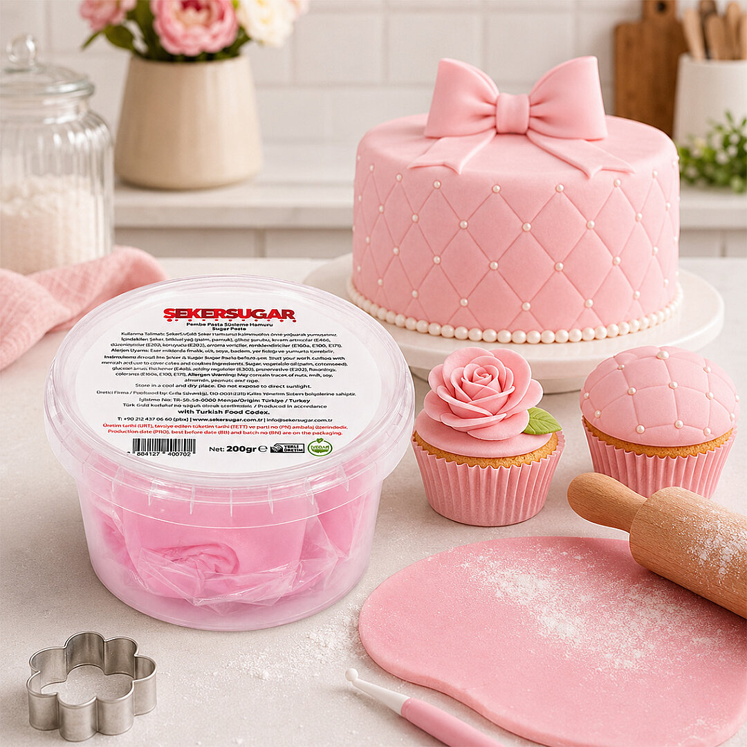 Pembe Şeker Hamuru 200 g - Beysüs