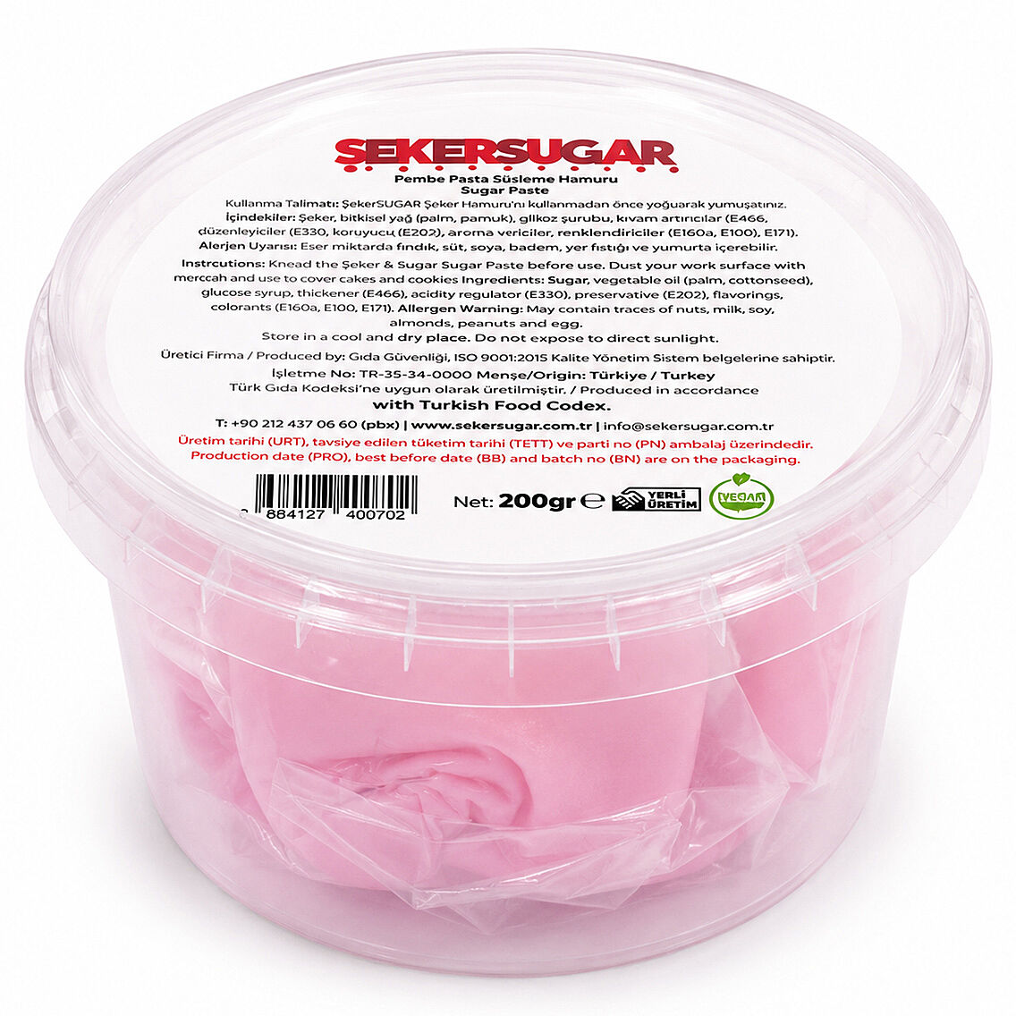 Pembe Şeker Hamuru 200 g - 2