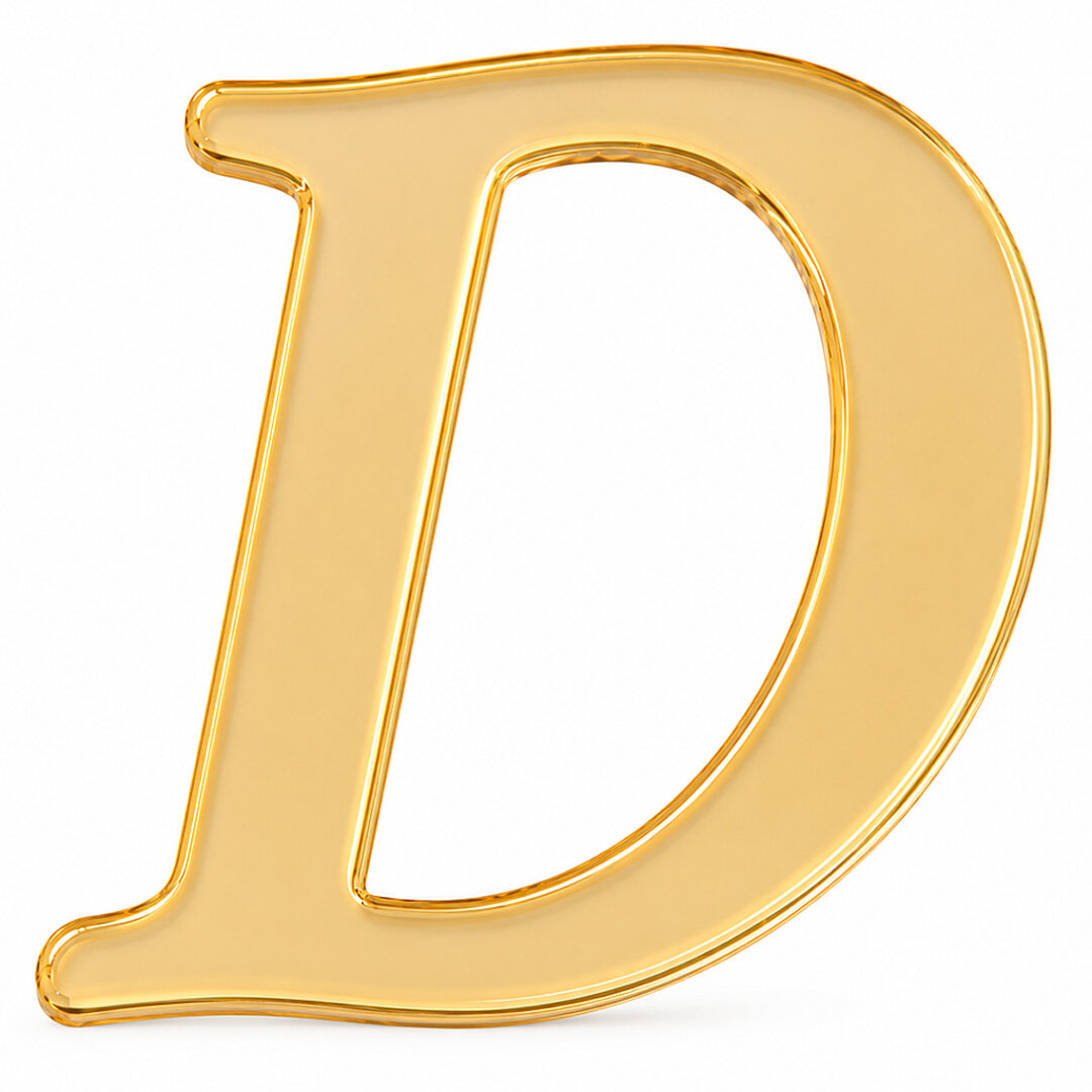 Pleksi Harf 4 cm Gold D 4 cm - Beysüs
