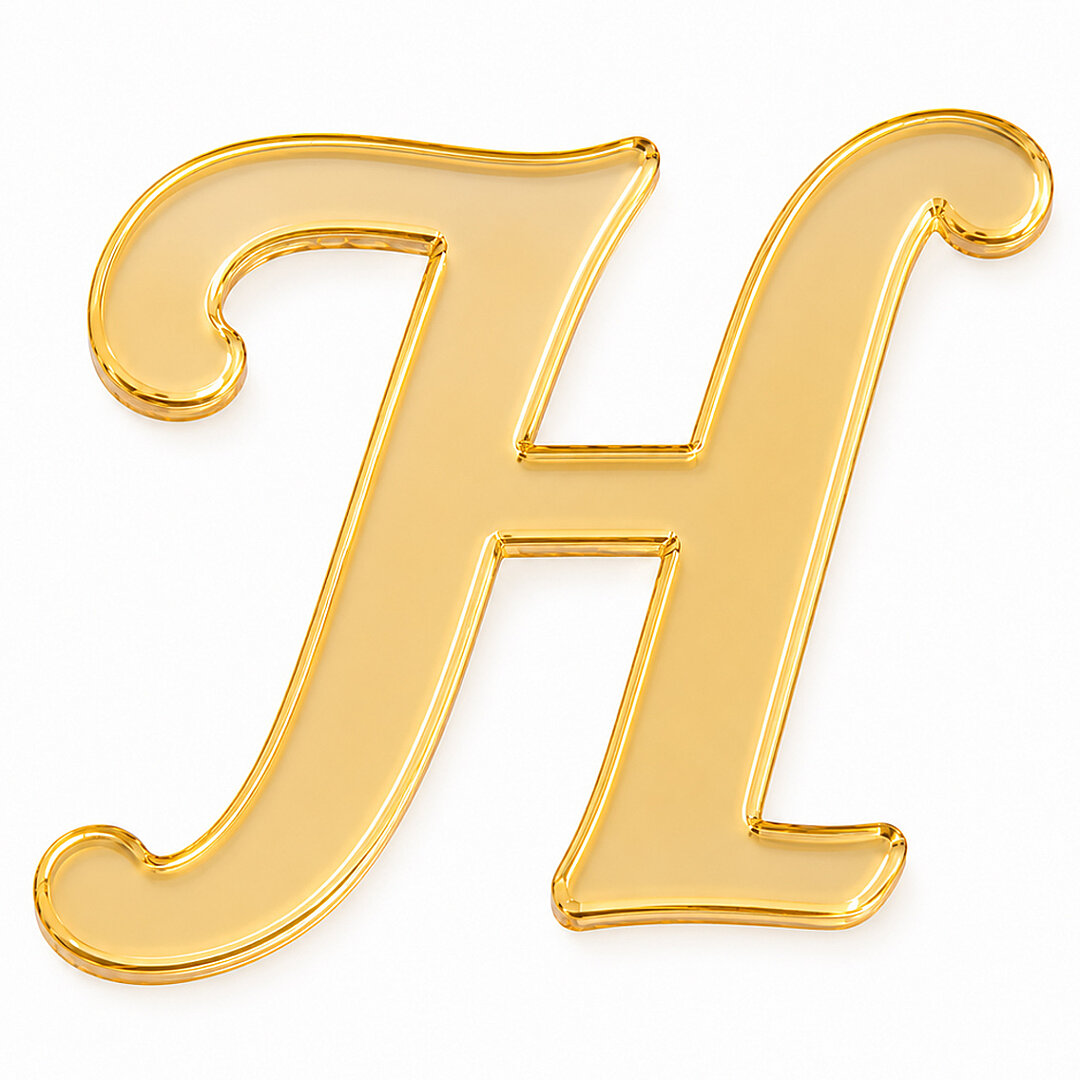 Pleksi Harf 4 cm Gold H 4 cm - 1