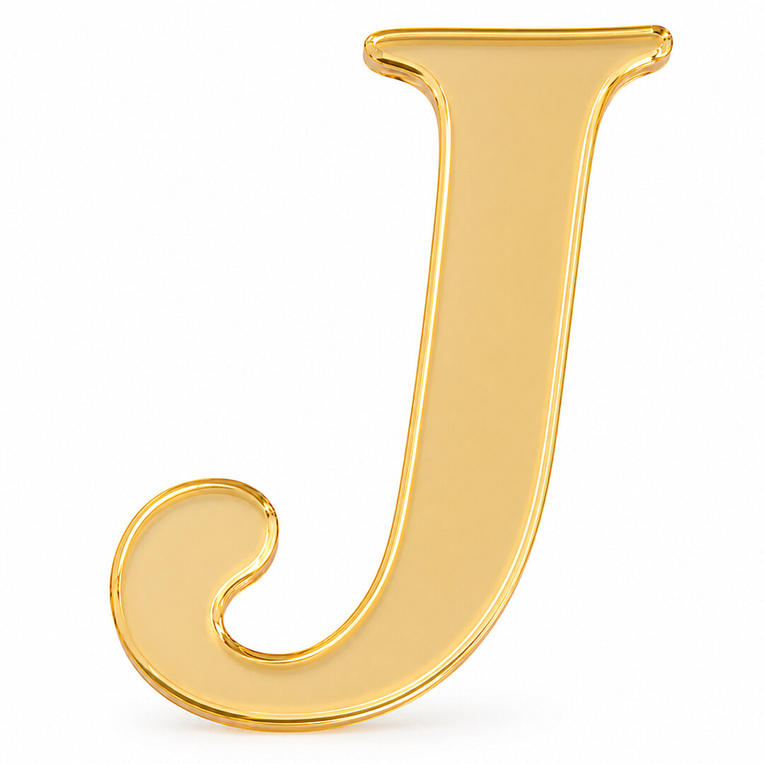 Pleksi Harf 4 cm Gold J 4 cm - 1