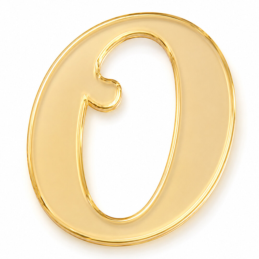 Pleksi Harf 4 cm Gold O 4 cm - 1