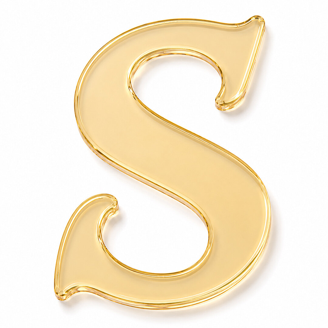 Pleksi Harf 4 cm Gold S 4 cm - 1