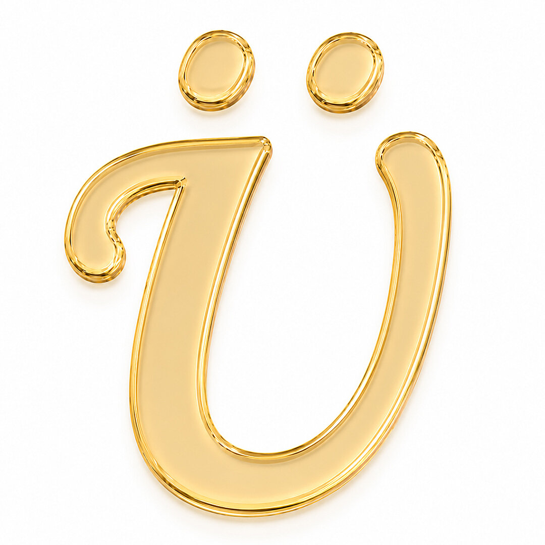 Pleksi Harf 4 cm Gold Ü 4 cm - Beysüs