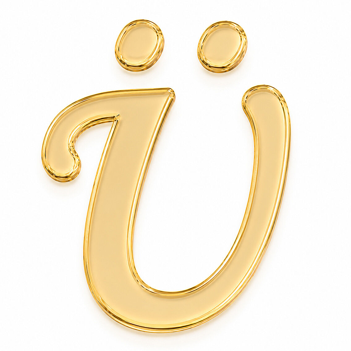 Pleksi Harf 4 cm Gold Ü 4 cm - 1
