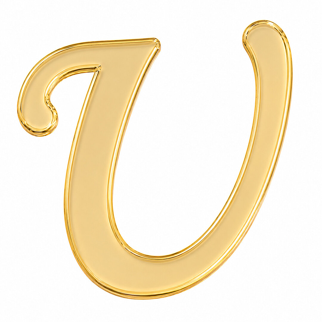 Pleksi Harf 4 cm Gold U 4 cm - 1