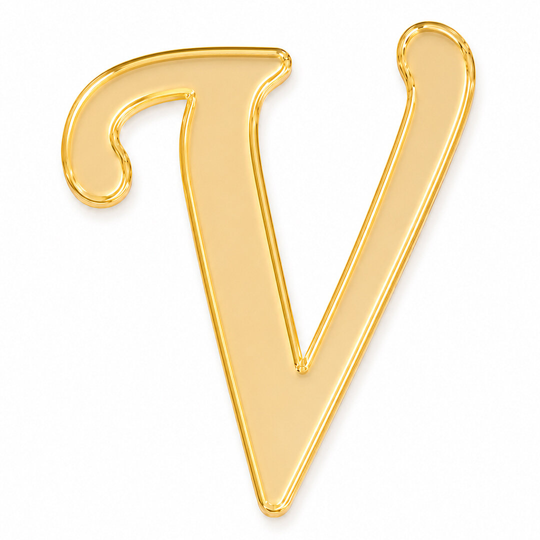 Pleksi Harf 4 cm Gold V 4 cm - Beysüs