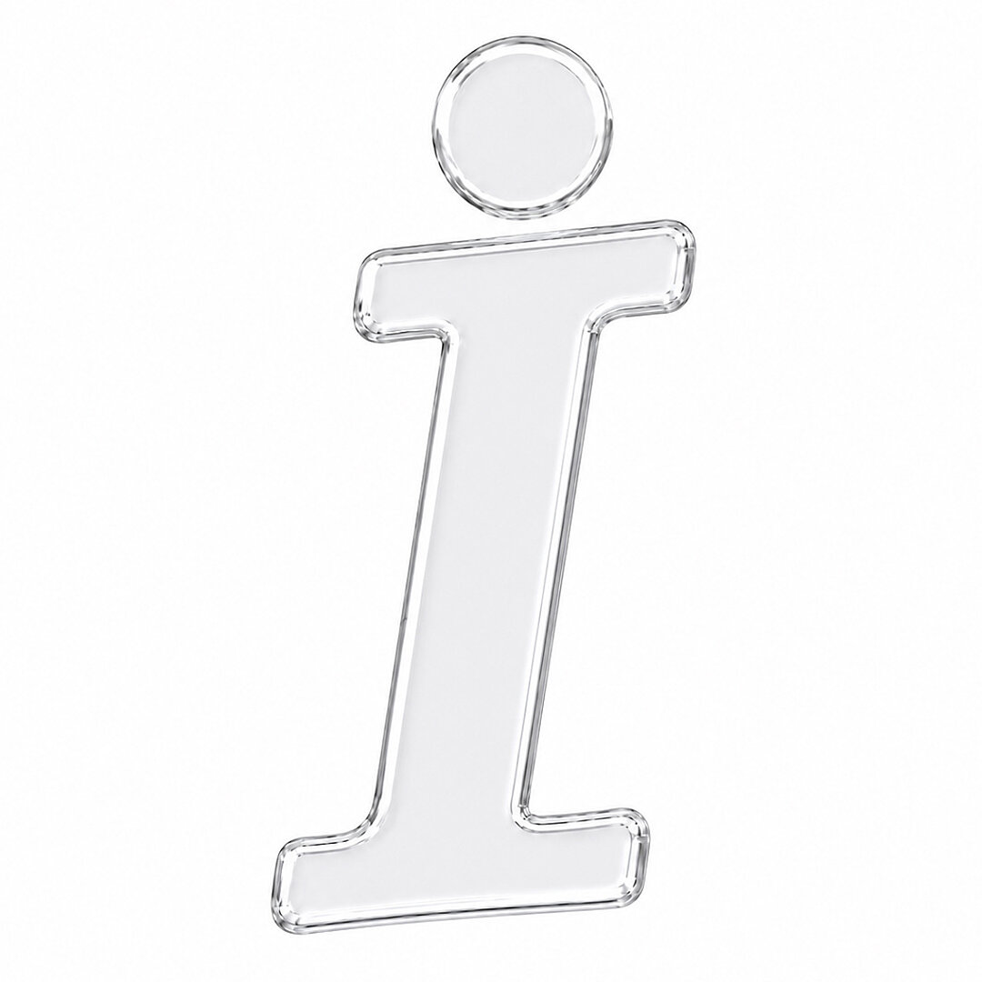 Pleksi Harf 4 cm Gümüş İ 4 cm - 1