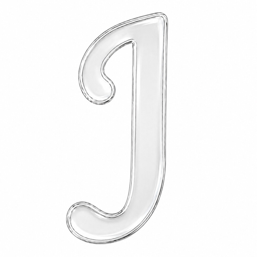 Pleksi Harf 4 cm Gümüş J 4 cm - Beysüs