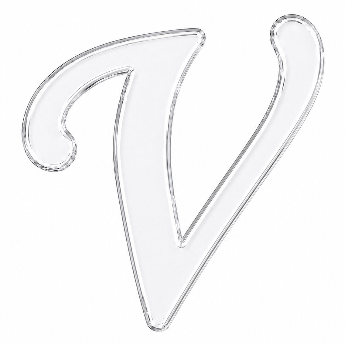 Pleksi Harf 4 cm Gümüş V 4 cm - 1