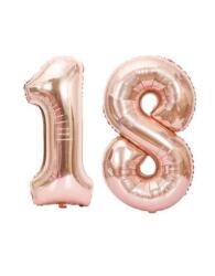Rakam Folyo Balon 18 On Sekiz Yaş Rose Gold - 1