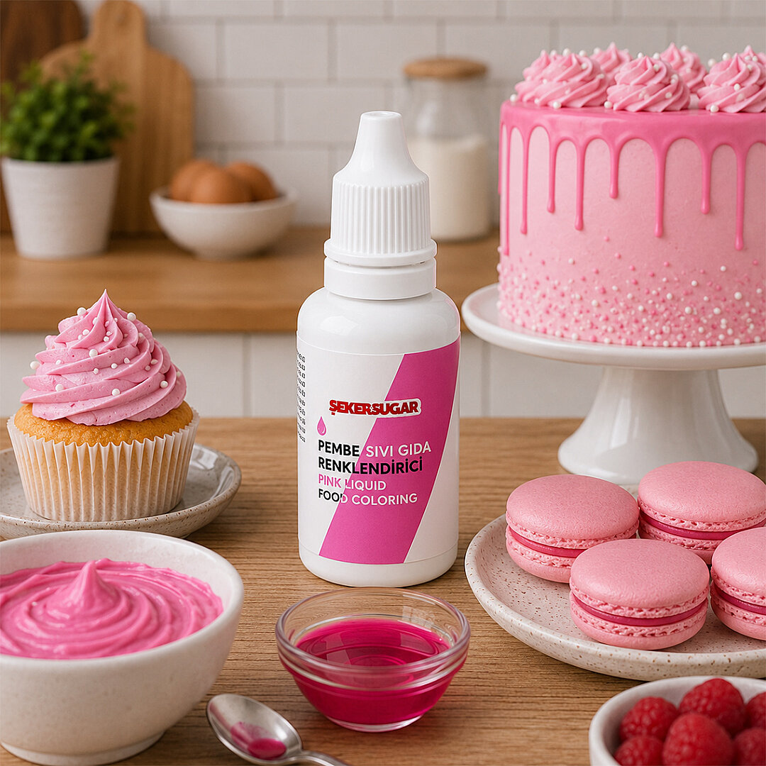 Renklendirici Yenilebilir Pembe Gıda Boyası 20 ml. - Beysüs