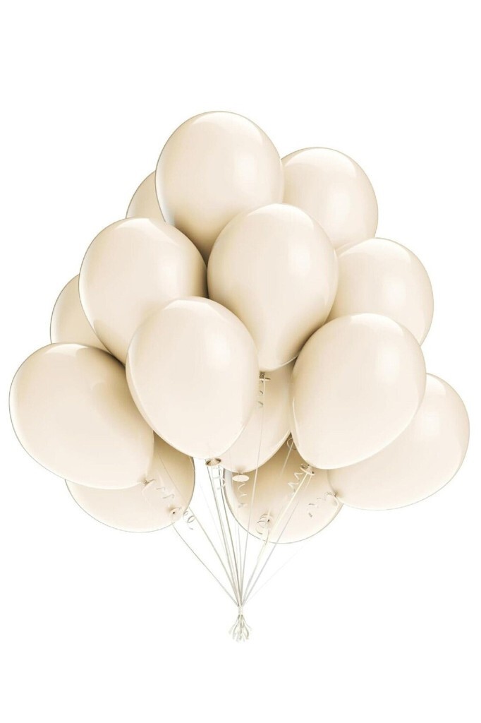 Retro Deniz Kumu Balon Bej 20 adet 12inç - 3