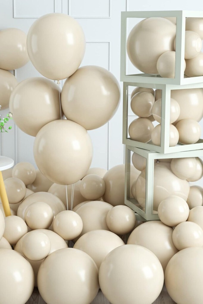 Retro Deniz Kumu Balon Bej 20 adet 12inç - 4