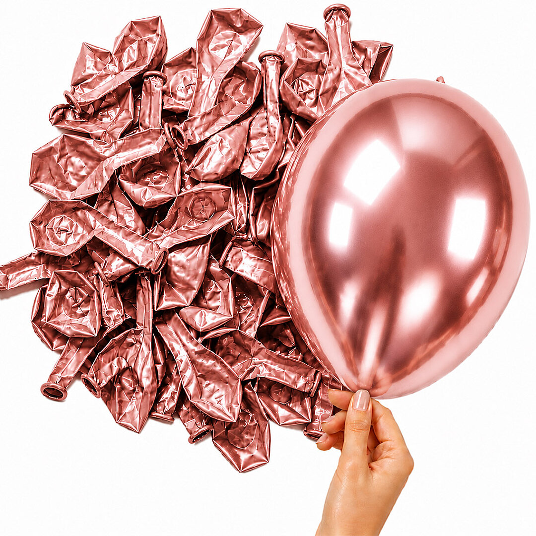 Rose Gold Renk Lateks krom Balon (15 cm) - 10 Adet - 2