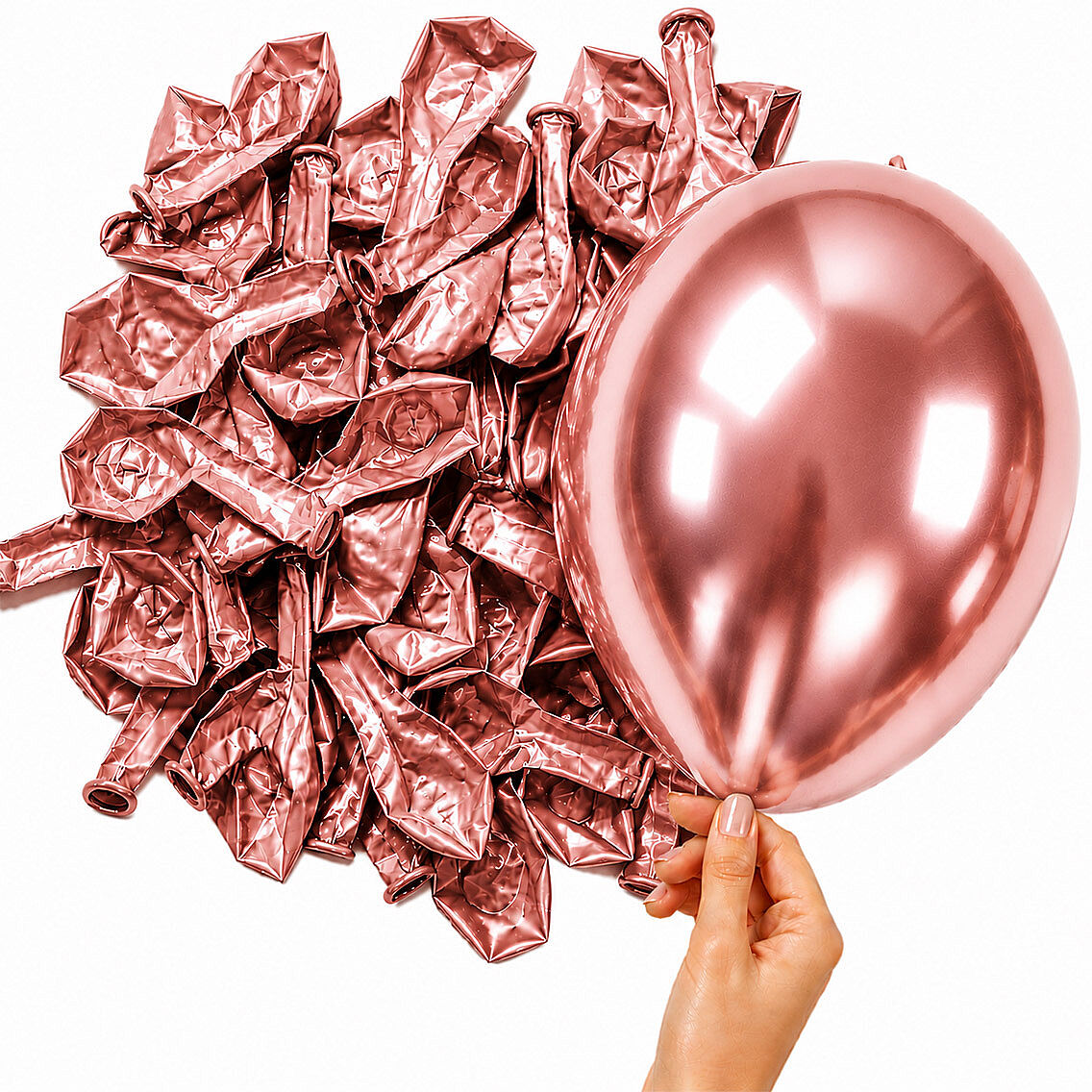 Rose Gold Renk Lateks krom Balon (15 cm) - 10 Adet - 2