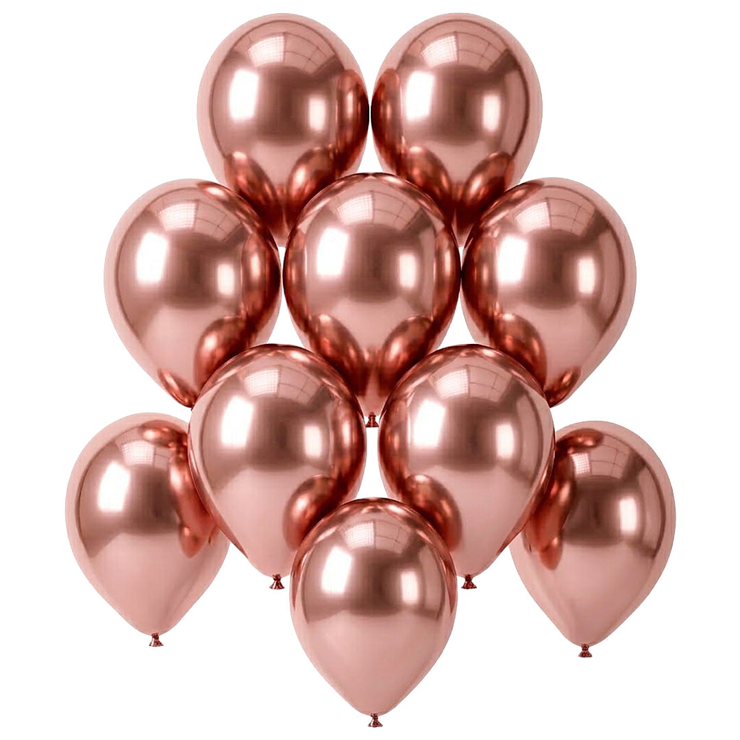 Rose Gold Renk Lateks krom Balon (15 cm) - 10 Adet - 1