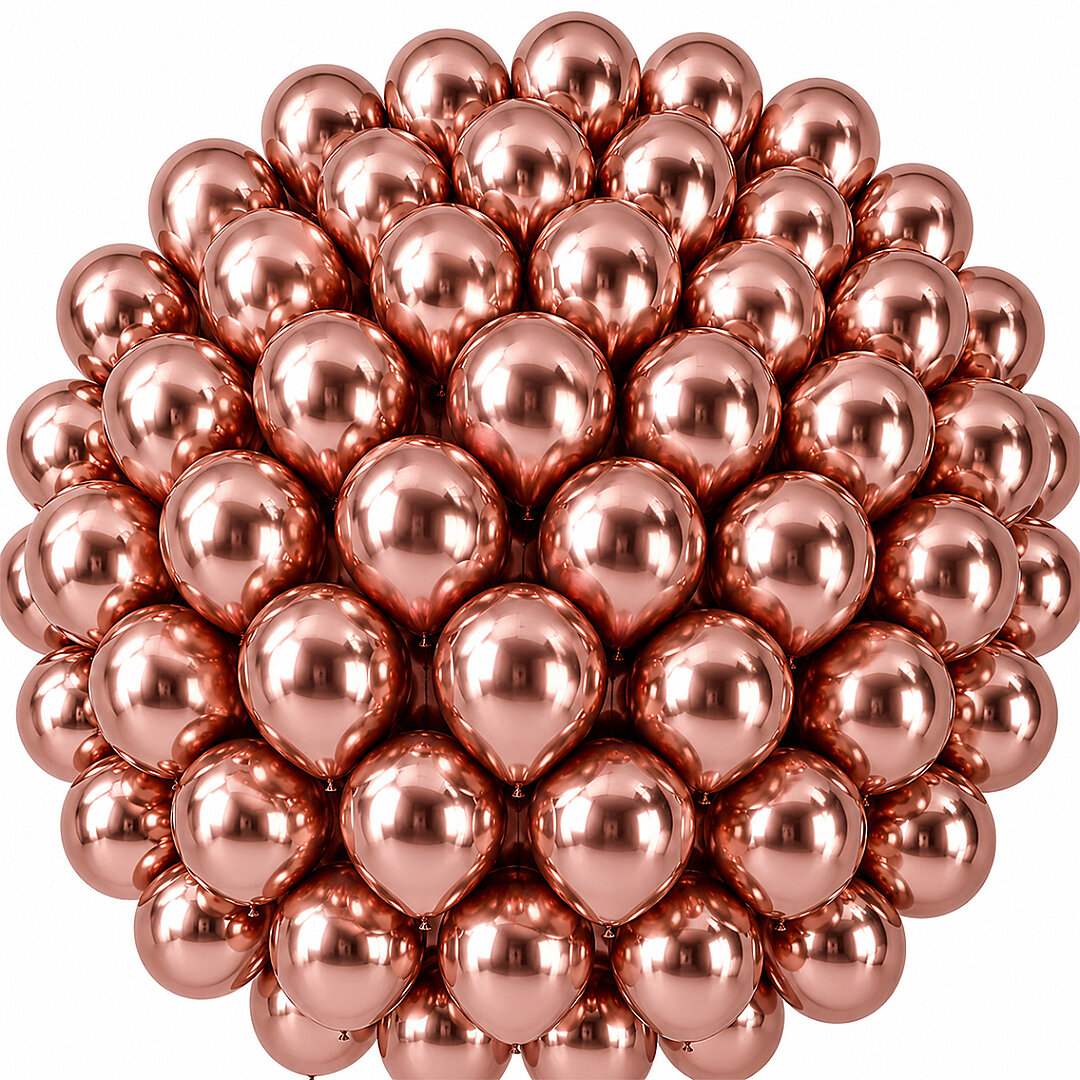 Rose Gold Renk Lateks krom Balon (30 cm) - 50 Adet - 1