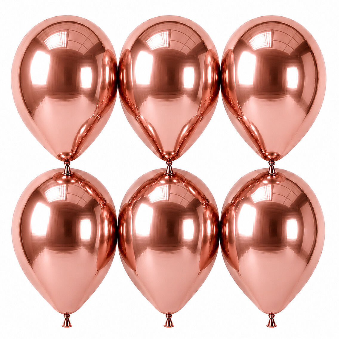 Rose Gold Renk Lateks krom Balon (30 cm) - 6 Adet - 1