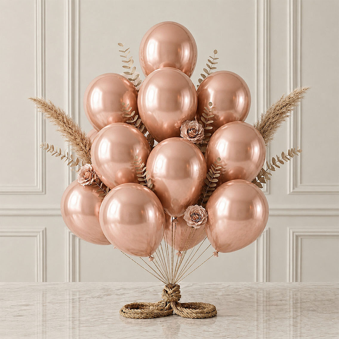 Rose Gold Renk Lateks Metalik Balon (30 cm) - 12 Adet - 1