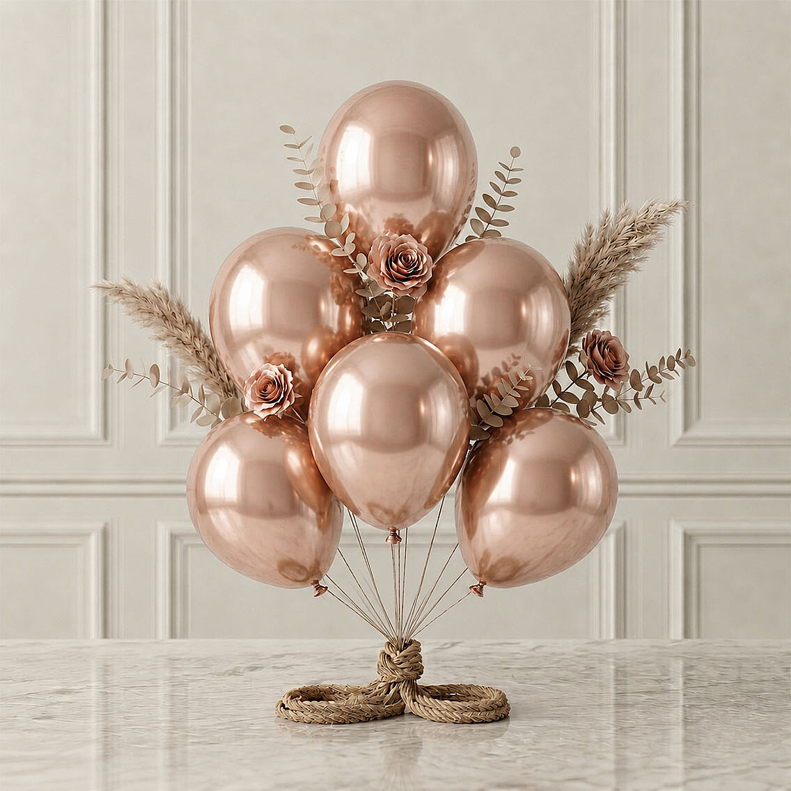 Rose Gold Renk Lateks Metalik Balon (30 cm) - 6 Adet - 1