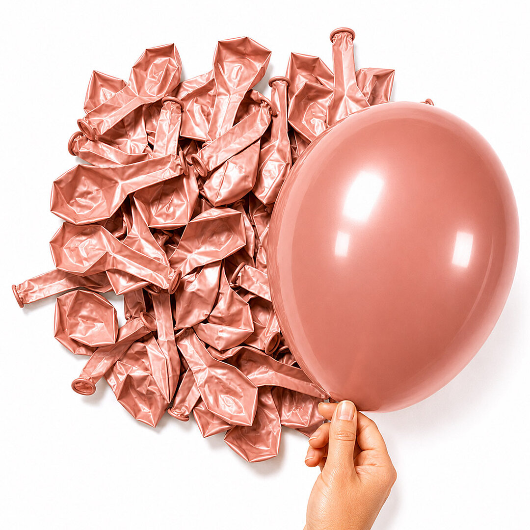 Rose Gold Renk Lateks Pastel Balon (13 cm) - 10 Adet - 2