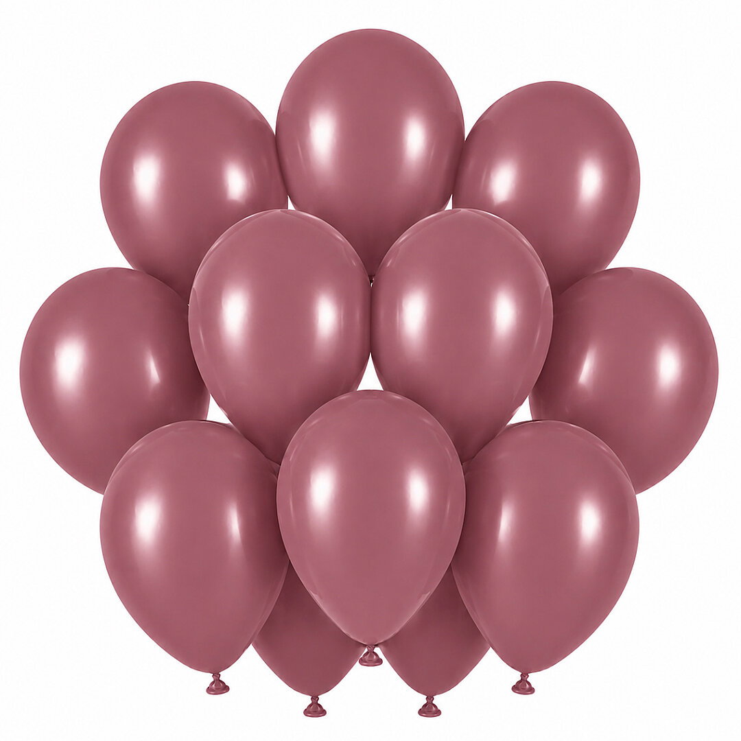 Rosewood Renk Lateks Retro Balon (30 cm) - 12 Adet - Beysüs