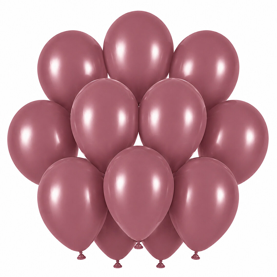 Rosewood Renk Lateks Retro Balon (30 cm) - 12 Adet - 1