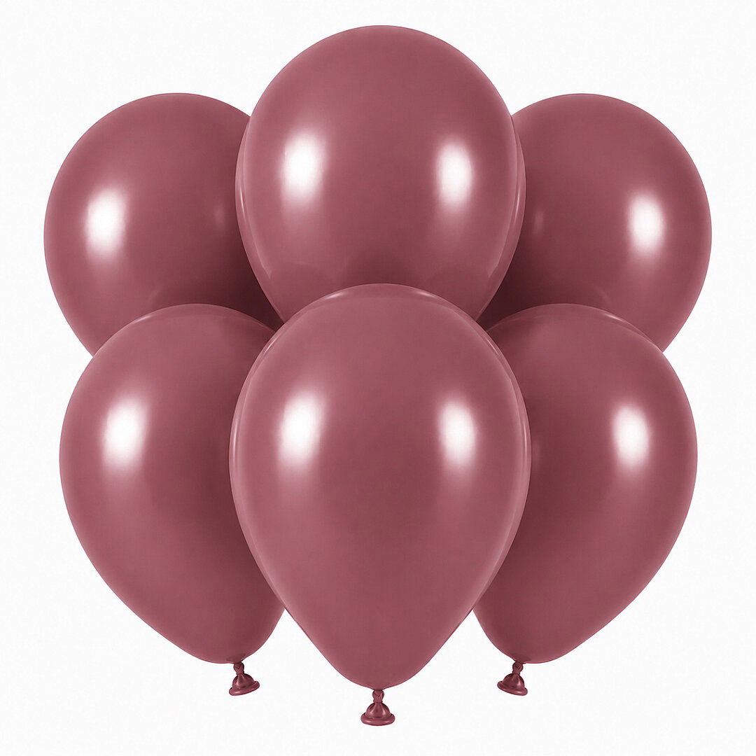 Rosewood Renk Lateks Retro Balon (30 cm) - 6 Adet - Beysüs