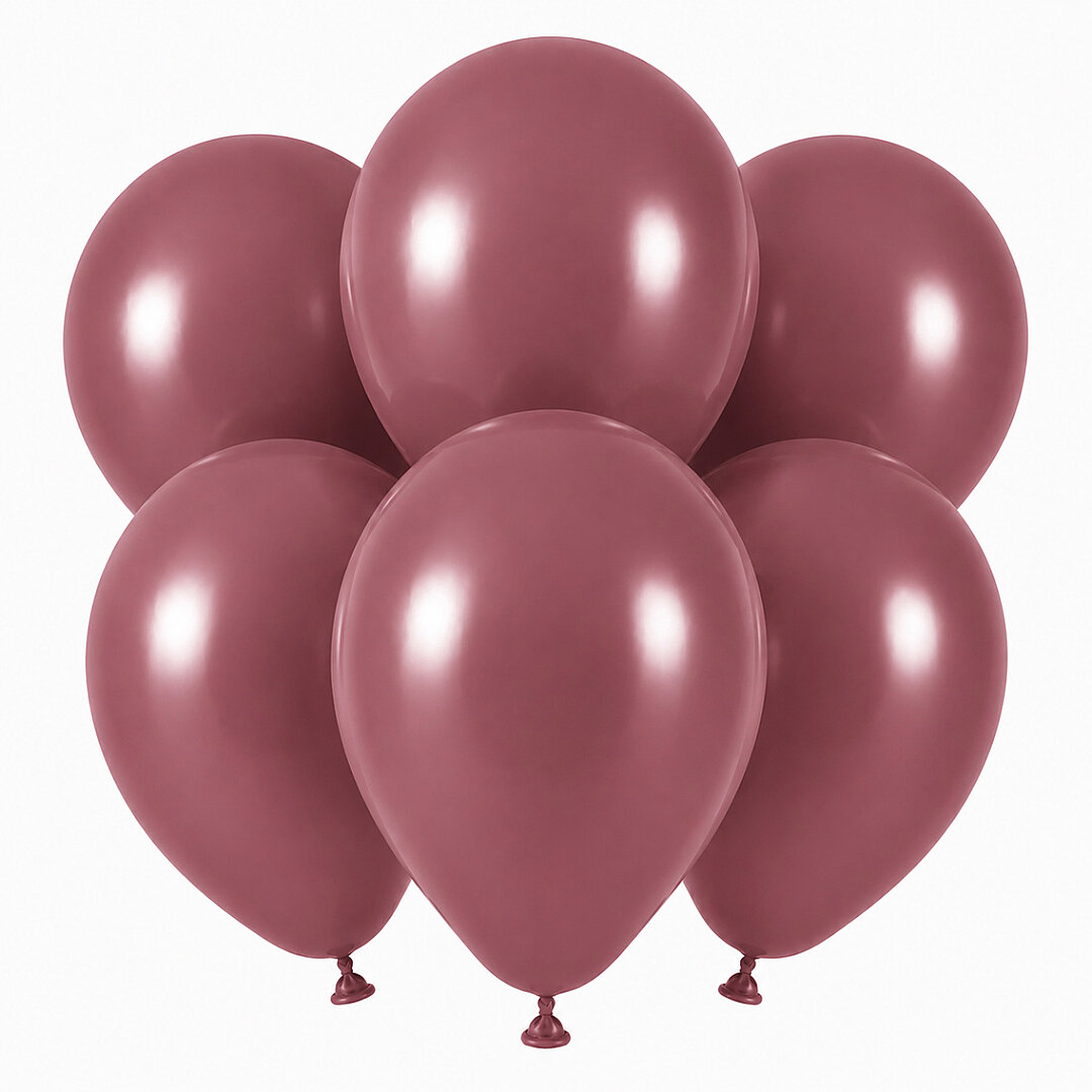 Rosewood Renk Lateks Retro Balon (30 cm) - 6 Adet - 1