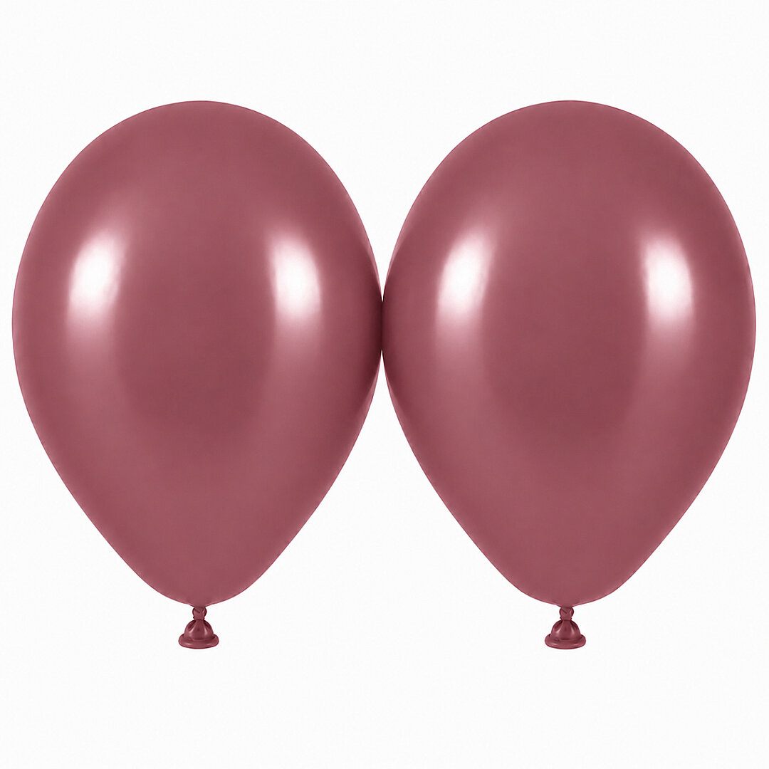 Rosewood Renk Lateks Retro Balon (50 cm) - 2 Adet - 1