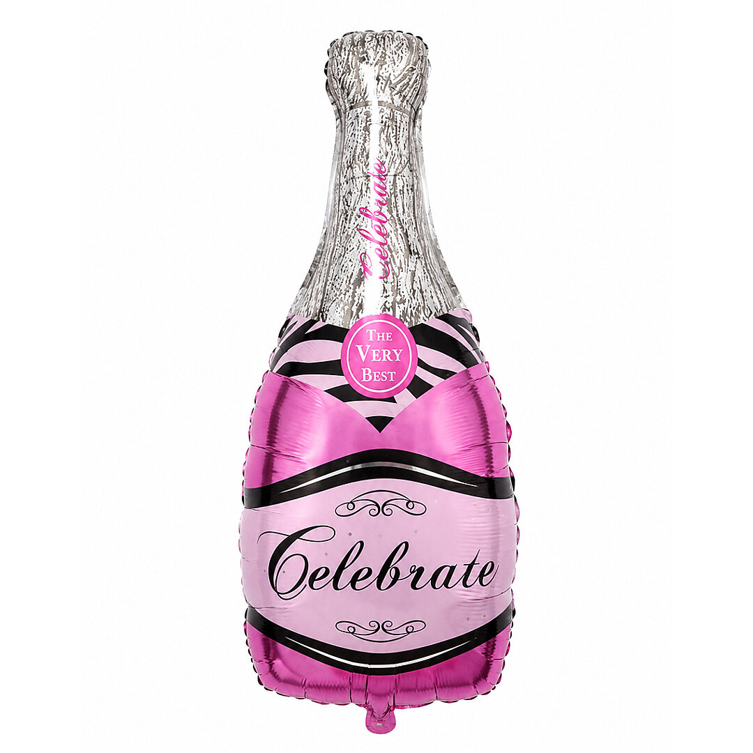Şampanya Şise Celebrate Pembe Folyo Balon - 1