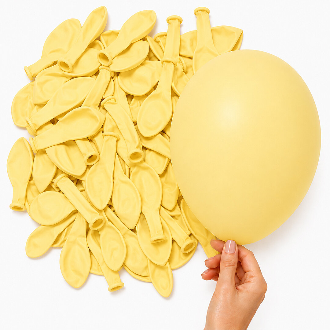 Sarı Renk Lateks makaron Balon (15 cm) - 10 Adet - 2