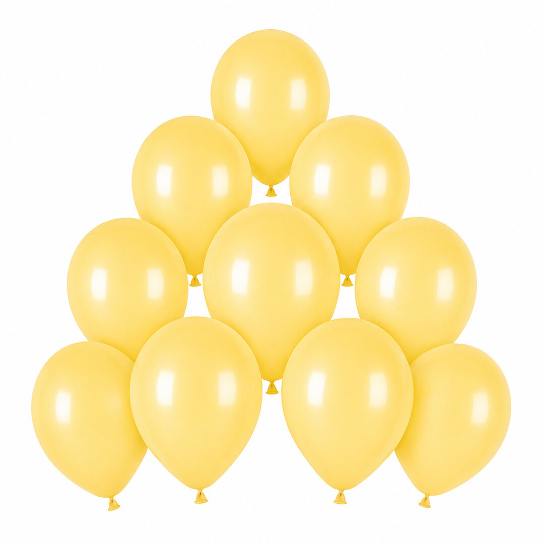 Sarı Renk Lateks makaron Balon (15 cm) - 10 Adet - 1