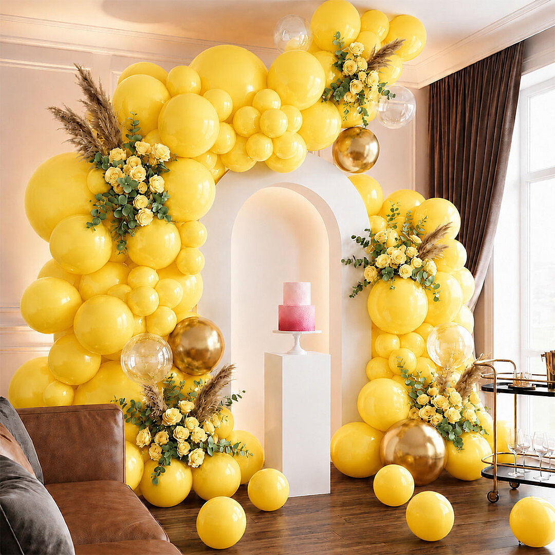 Sarı Renk Lateks Metalik Balon (30 cm) - 100 Adet - Beysüs