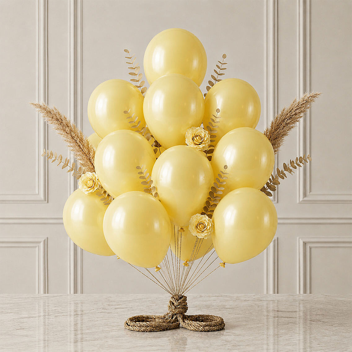 Sarı Renk Lateks Metalik Balon (30 cm) - 12 Adet - 1