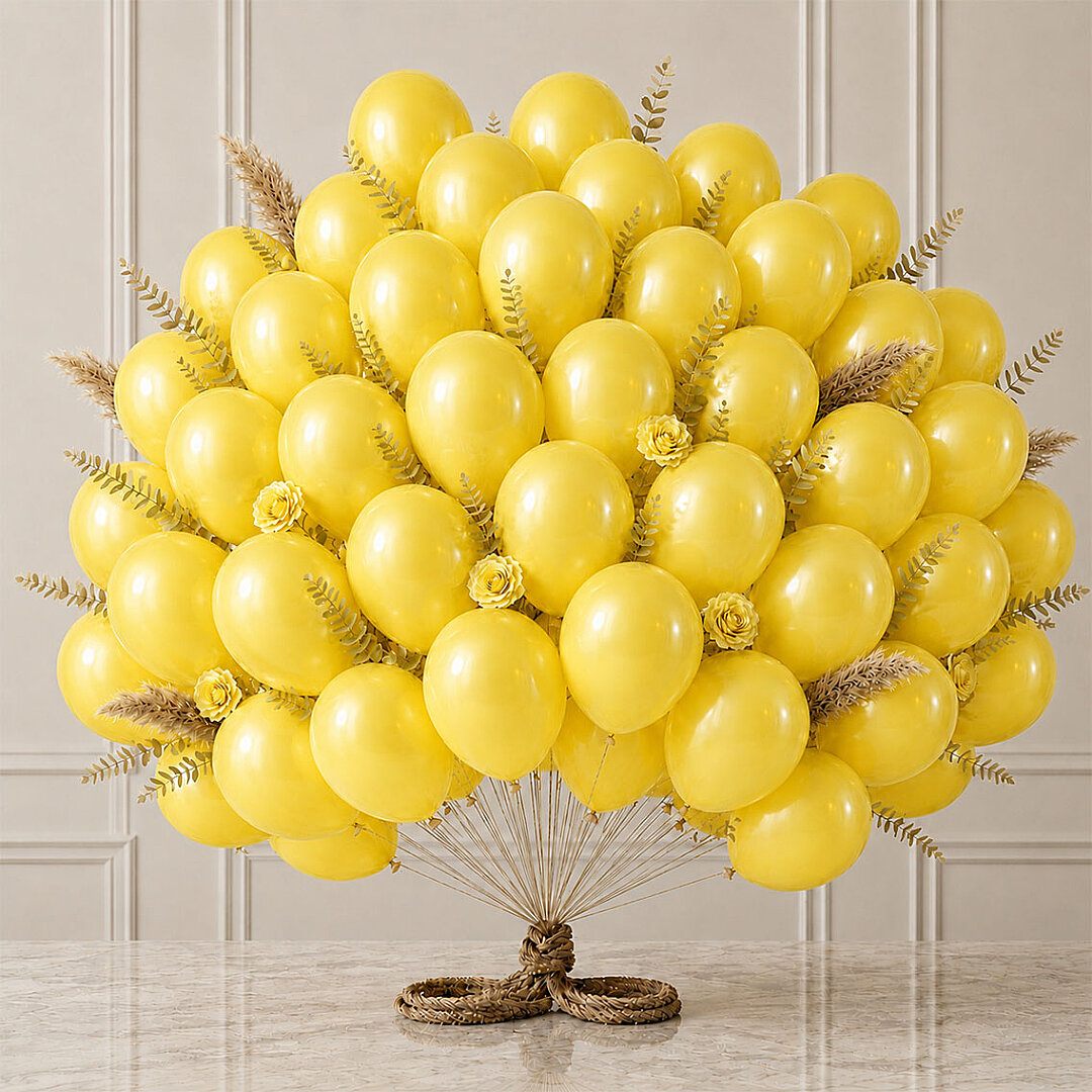 Sarı Renk Lateks Metalik Balon (30 cm) - 50 Adet - 1