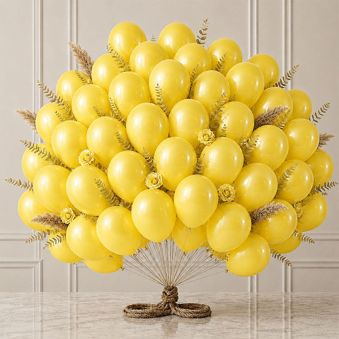 Sarı Renk Lateks Metalik Balon (30 cm) - 50 Adet - 1