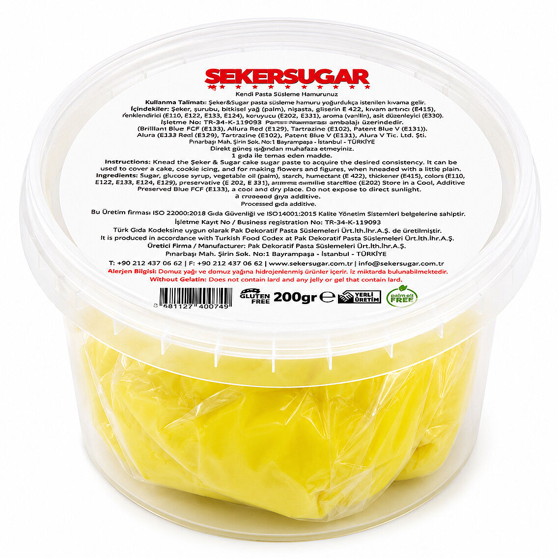 Sarı Şeker Hamuru 200 g - 2