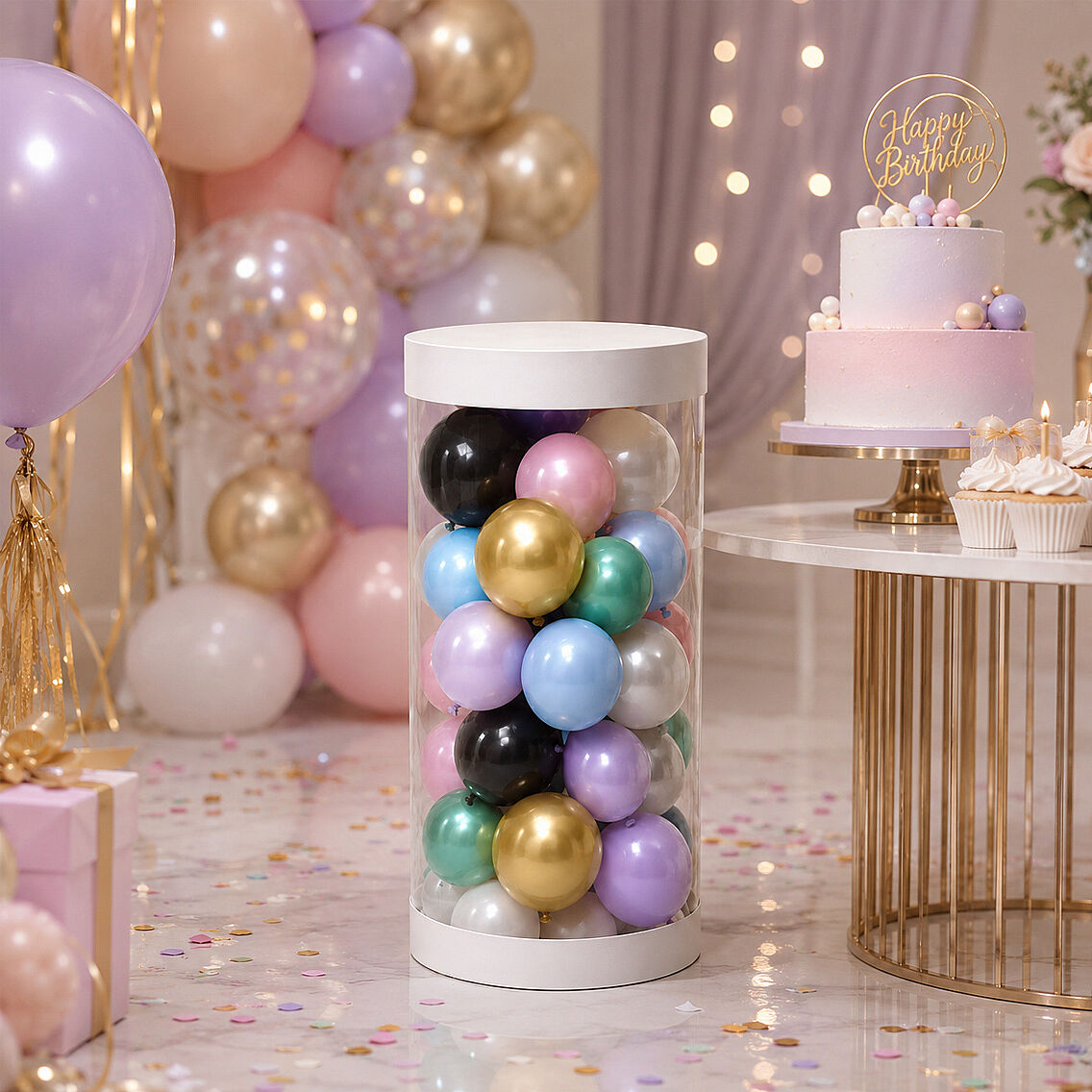 Şefaf Silindir Şeklinde Balon Kutusu - 4