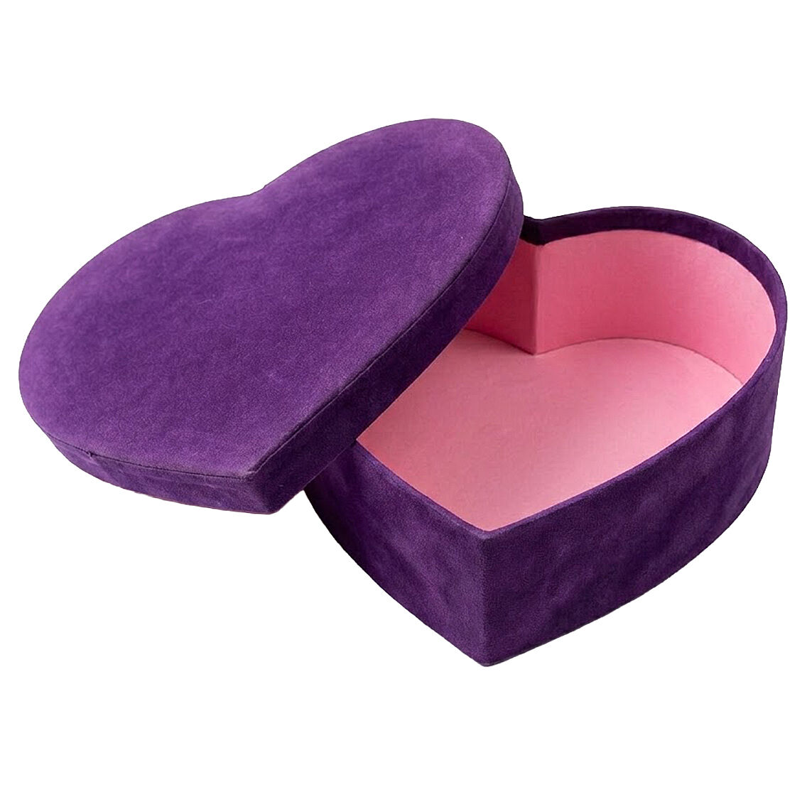 Sevgililer Günü 18 cm Hediyelik Kalpli Kutu Mor - 1