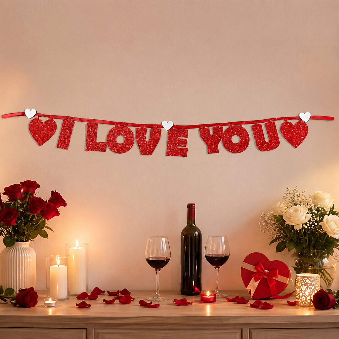 Sevgililer Günü I Love You Banner - 2